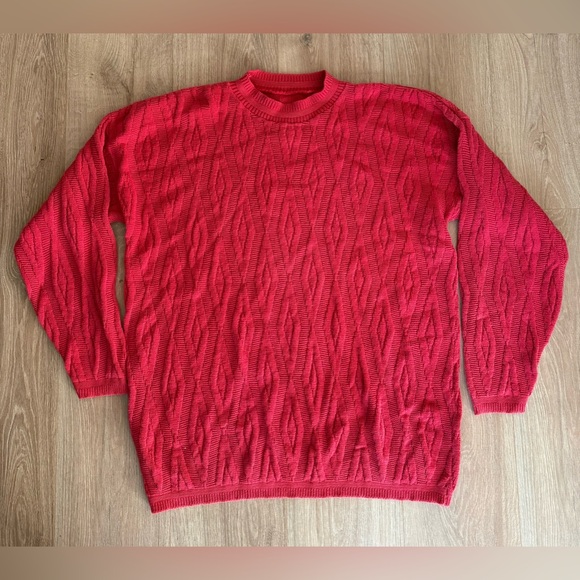 Vintage Red Knit Sweater - Picture 1 of 5